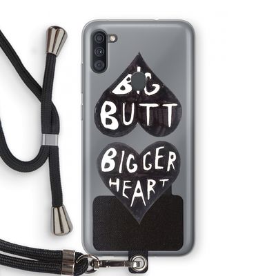 Big butt bigger heart: Samsung Galaxy A11 Transparant Hoesje met koord