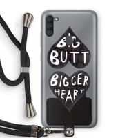 Big butt bigger heart: Samsung Galaxy A11 Transparant Hoesje met koord