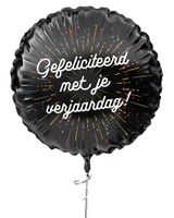 Folieballon  'Gefeliciteerd met je verjaardag' Zwart (45cm)