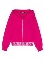 Versace Kids hoodie zippé à broderie Medusa - Rose - thumbnail