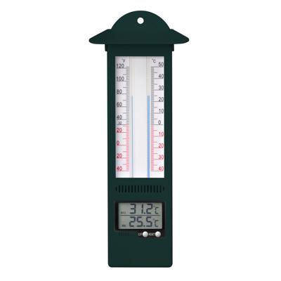 Nature Buitenthermometer - digitaal - groen - kunststof - Celsius en Fahrenheit - 24 cm