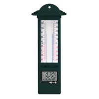 Nature Buitenthermometer - digitaal - groen - kunststof - Celsius en Fahrenheit - 24 cm