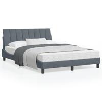 Bed met matras "Hanko" fluweel donkergrijs 120x200 cm