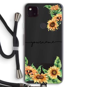 Zonnebloemen: Pixel 4a 5G Transparant Hoesje met koord