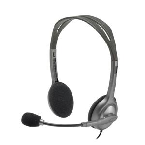 Logitech 981-000593 h111 stereo headset, wired, office/call center, 20 - 20000 hz, headset, grey