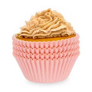 Muffin en cupcakes vormpjes - papier - roze - set 200x stuks - Dia 11 cm