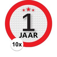 10x 1 Jaar leeftijd stickers rond 9 cm verjaardag versiering   - - thumbnail