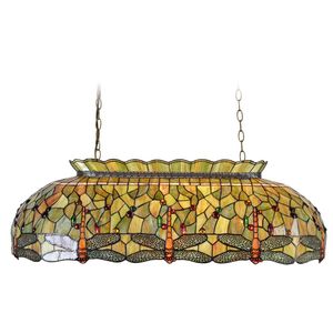 HAES DECO - Hanglamp Tiffany Groen 100x47x156 cm E27/max 3x60W