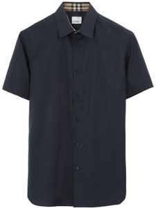 Burberry chemise en coton à logo brodé - Bleu