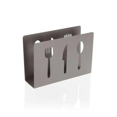 Servethouder Versa Grijs Metaal Keramisch Staal Ijzer 4,5 x 10 x 15 cm Bestekken