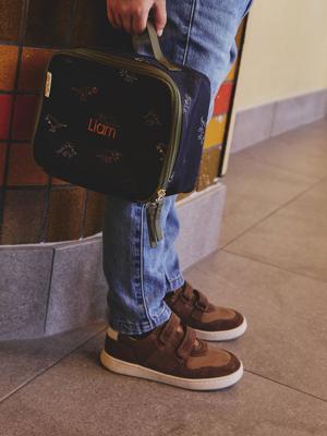 Leren kindersneakers met klittenband bruin