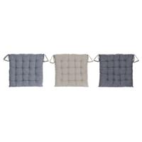 Stoelkussen DKD Home Decor Beige Blauw Polyester Katoen Aluminium Marineblauw Mediterrane (3) (38 x 38 x 6 cm) (3 Stuks)
