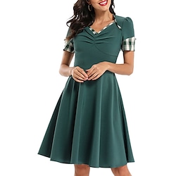 Hanna Nikole Vrouwen Plus Size Casual Jurken Elastische Taille Maxi Jurk V-hals Gesmokte A-lijn Jurk met Zakken, Rood, 50 grote maten