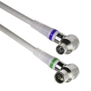 Technetix Coax aansluitkabel compleet ONVERPAKT1,5m haaks - 2081015