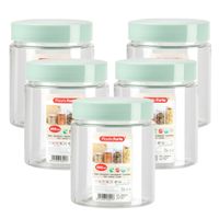 Voorraadpot/bewaarpot - 10x - 600 ml - kunststof - mint groen - B10 x H12 cm