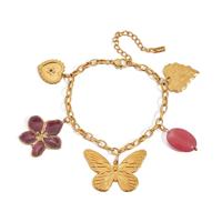 Bedelarmband bloemen en vlinders Bedelarmband bloemen en vlinders