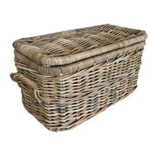 Sweet Living - Rieten Mand Met Deksel - 50x28xH26 cm