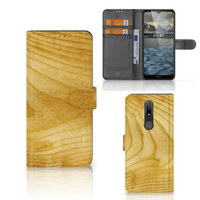 Nokia 2.4 Book Style Case Licht Hout