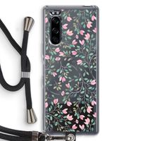 Sierlijke bloemen: Sony Xperia 5 Transparant Hoesje met koord Sierlijke bloemen: Sony Xperia 5 Transparant Hoesje met koord