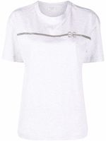 Brunello Cucinelli t-shirt à logo brodé - Gris