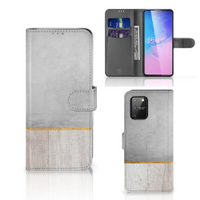 Samsung S10 Lite Book Style Case Wood Concrete - thumbnail