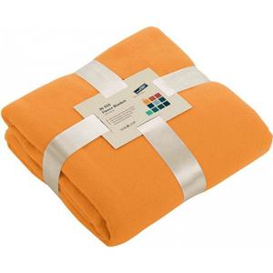 Fleece bankdeken/plaid - oranje - 130 x 170 cm - 240 grams - pluisvrij - wasbaar