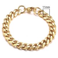 Stalen heren armband LGT JWLS Gourmet schakel Goudkleurig 11mm