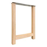 Eiken houten H tafelpoot bar poot zwart 71 bij 8 cm en hoogte 100 cm (8 x 8 cm)