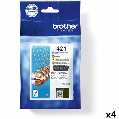 Originele inktcartridge Brother MFC-J1010DW / DCP-J1050DW Geel (4 Stuks)