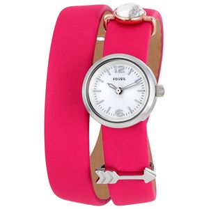 Horlogeband Fossil ES3964 Leder Roze 13mm