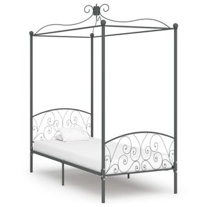 Hemelbedframe metaal grijs 100x200 cm