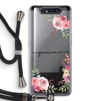 Rozen: Samsung Galaxy A80 Transparant Hoesje met koord Rozen: Samsung Galaxy A80 Transparant Hoesje met koord