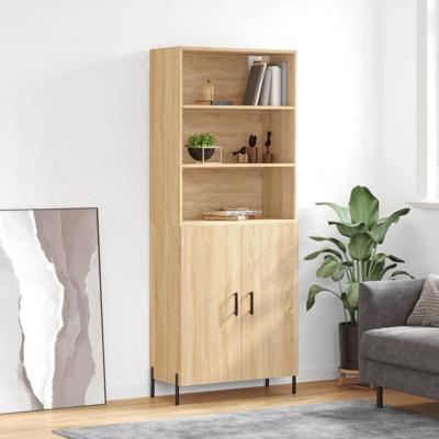 Hoge kast 69,5x34x180 cm bewerkt hout sonoma eikenkleurig