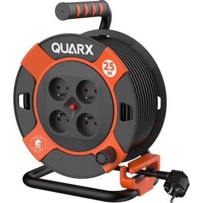 DIY haspel - QUARX - 25m - H05VV-F 3G1.5mm² - Thermische stroomonderbreker - Kinderbeveiliging