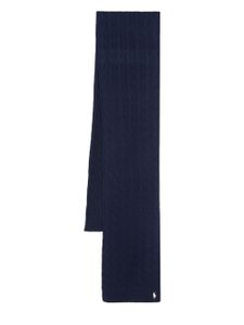 Polo Ralph Lauren Polo Pony knitted cotton scarf - Bleu