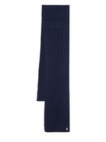 Polo Ralph Lauren Polo Pony knitted cotton scarf - Bleu - thumbnail