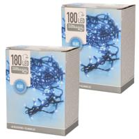 Kerstverlichting - 2x - LED - blauw - 16,5 meter - Kerstlampjes blauw