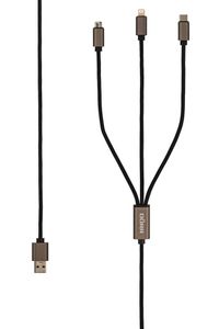 Dörr 977011 USB-kabel 1,2 m USB A USB C/Micro-USB B/Lightning Zwart