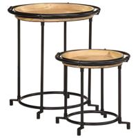 2-delige bijzettafelset massief hout mango 2-delige bijzettafelset massief hout mango