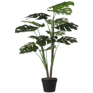 Monstera struik kunstplant staand 100 cm - Grote huis/kantoorplant