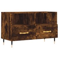 The Living Store TV-meubel Gerookt Eiken - 80 x 36 x 50 cm - Stevig en Praktisch