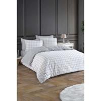 Beddengoedset - 1 dekbedovertrek 220 x 240 cm + 2 kussenslopen 60 x 60 cm - 65% katoen, 35% polyester - Grijs