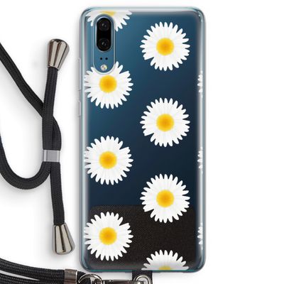 Margrietjes: Huawei P20 Transparant Hoesje met koord