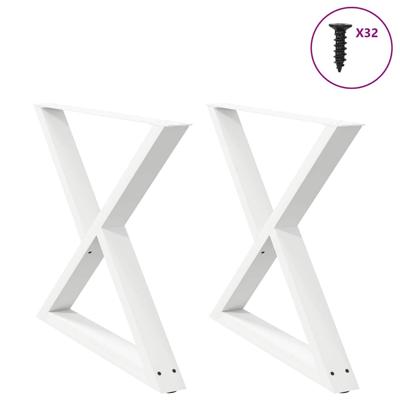 Eettafelpoten 2 st 90x(72-73,3) cm staal wit