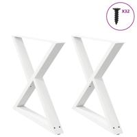 Eettafelpoten 2 st 90x(72-73,3) cm staal wit