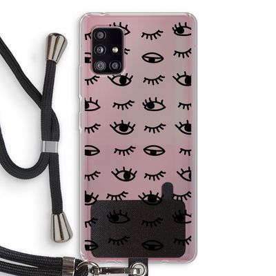 Eye pattern #2: Samsung Galaxy A51 5G Transparant Hoesje met koord