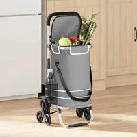 VidaXL Winkel trolley grijs 47 x 39 x 100,5 cm oxford stof