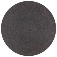 VidaXL Vloerkleed handgemaakt rond 90 cm jute donkergrijs