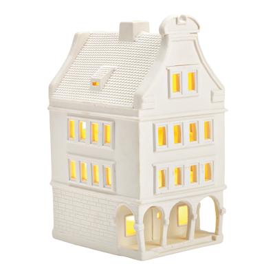 Wurm Lichthaus Prinzipalmarkt Münster van porselein, wit (B/H/D) 11x21x14cm.
