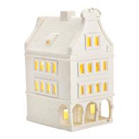 Wurm Lichthaus Prinzipalmarkt Münster van porselein, wit (B/H/D) 11x21x14cm.